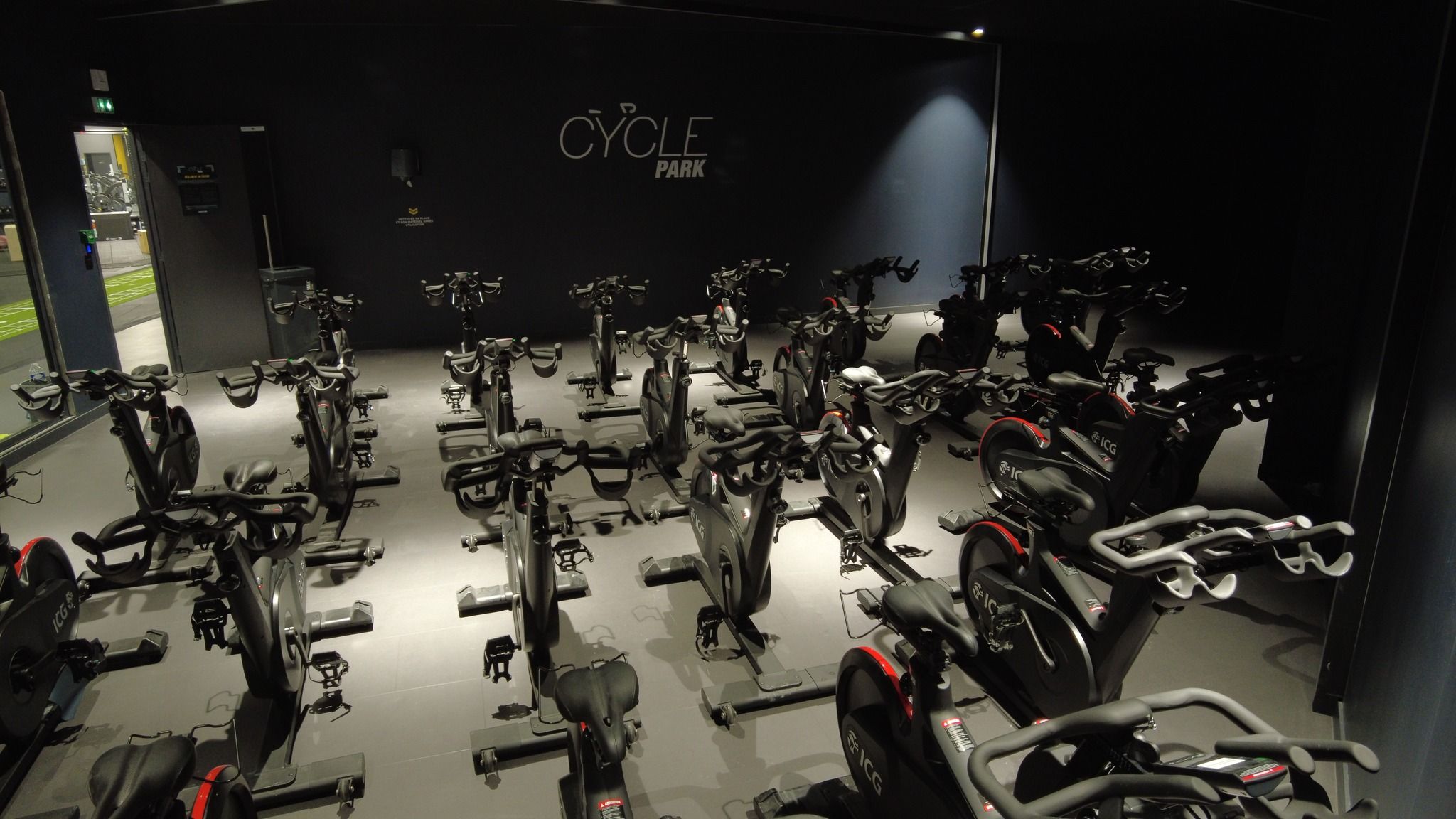 Una sala de cycling de Fitness Park, en una imagen del grupo francés.