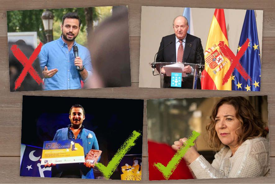 Pedro González, Juan Carlos I, Manuel de Cantarote e Isamay Benavente. 