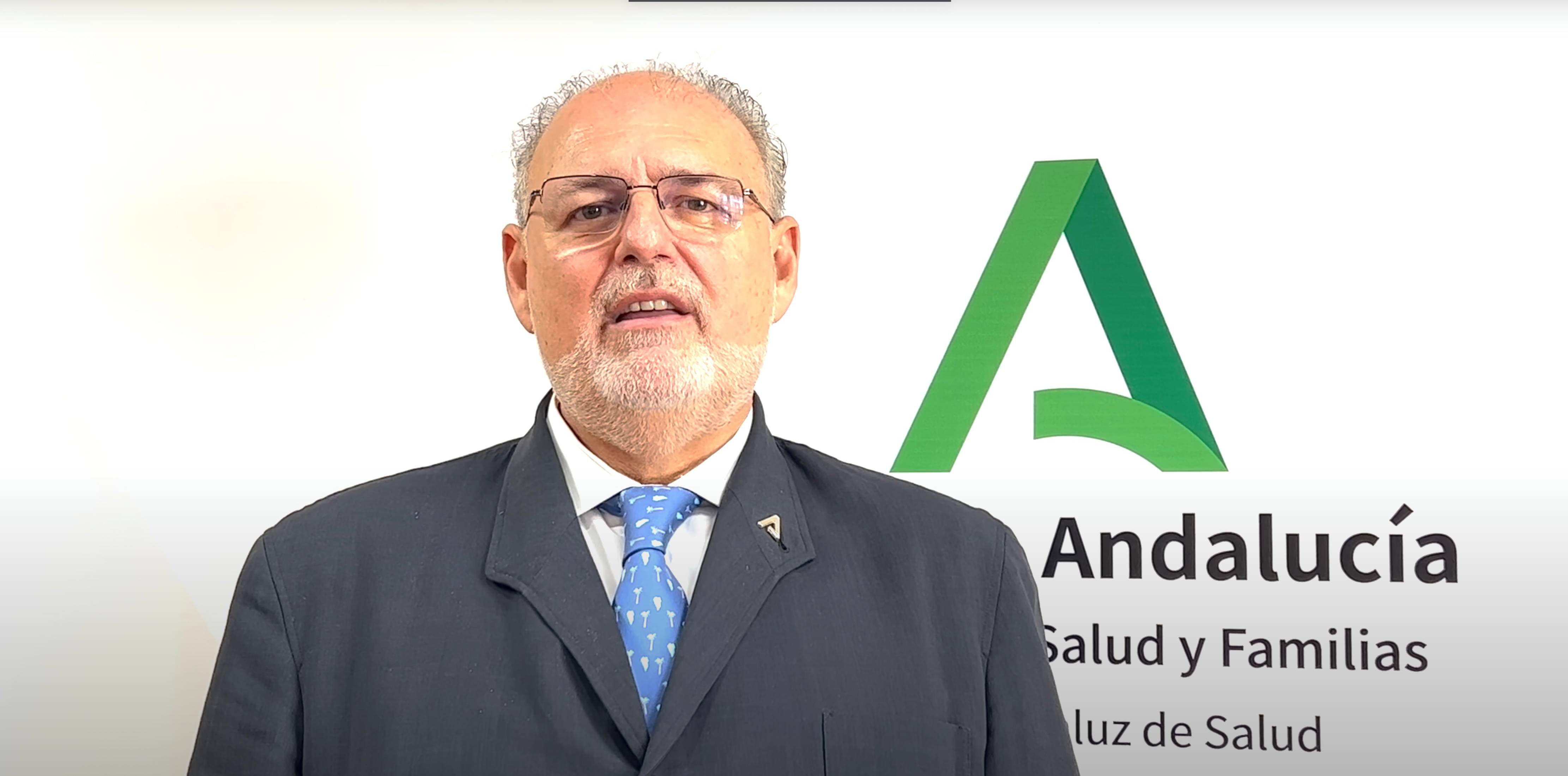 Miguel Ángel Guzmán en un vídeo publicado en redes sociales durante su etapa en la Consejería de Salud de la Junta.