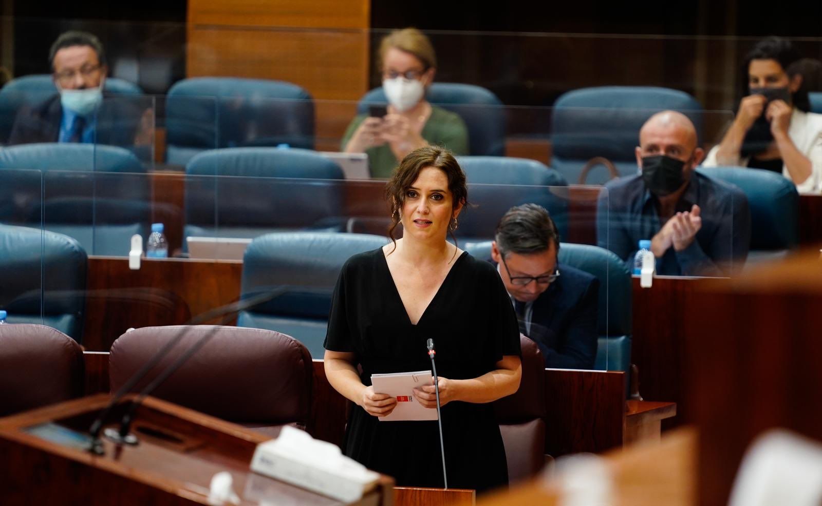 Isabel Díaz Ayuso en la Asamblea madrileña. Foto: PP Madrid