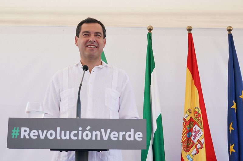 El presidente de la Junta, Juan Manuel Moreno, en una comparecencia reciente.