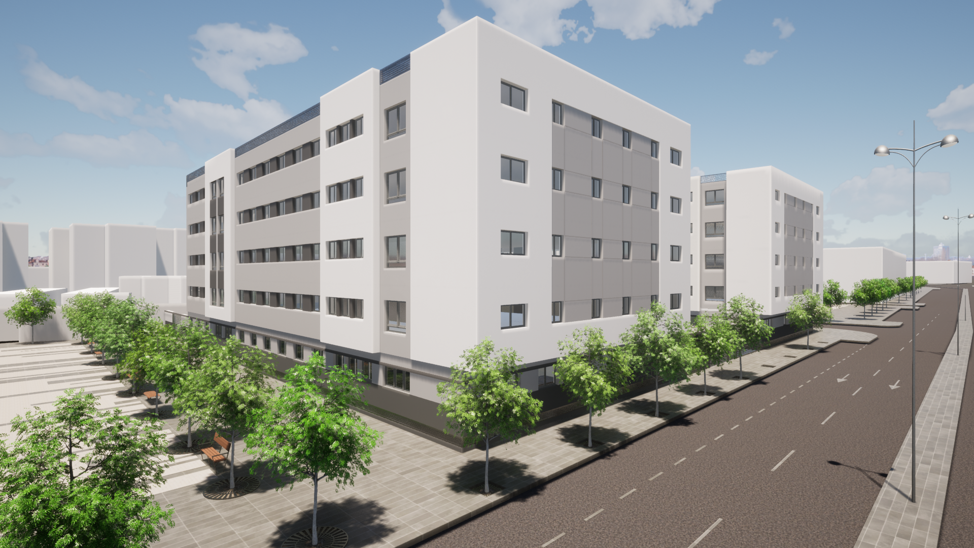 Una recreación de las 81 viviendas públicas de alquiler que se construirán en San Fernando.