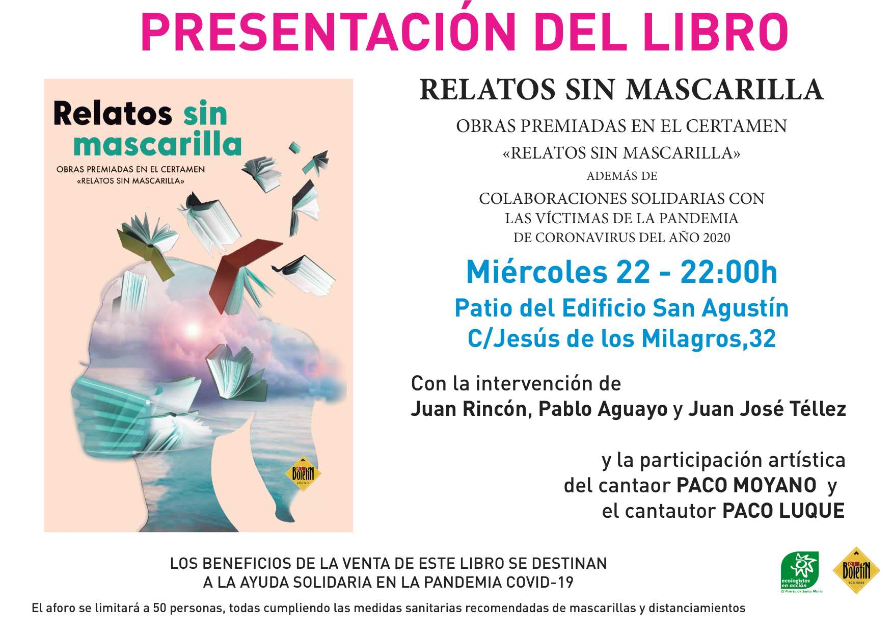 Cartel de la presentación del libro.
