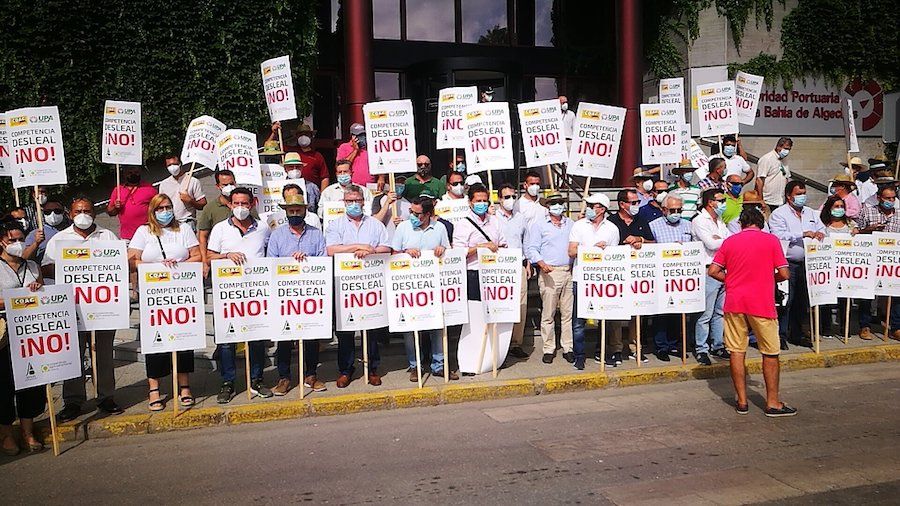 Un momento de la manifestación agraria celebrada en Algeciras.