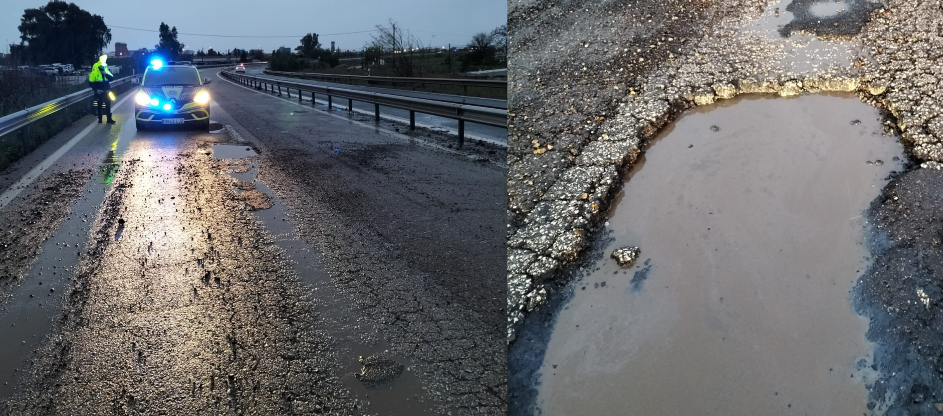 El estado de la carretera sevillana por la que preguntará Vox en el Congreso.