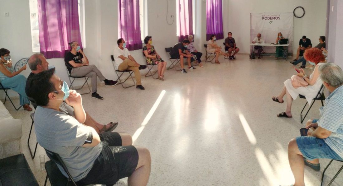 La asamblea de Podemos Jerez. 