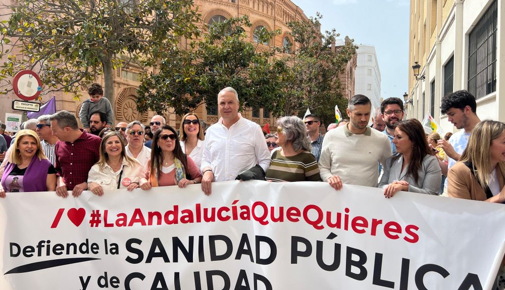 Ruiz Boix durante la manifestación en Cádiz.