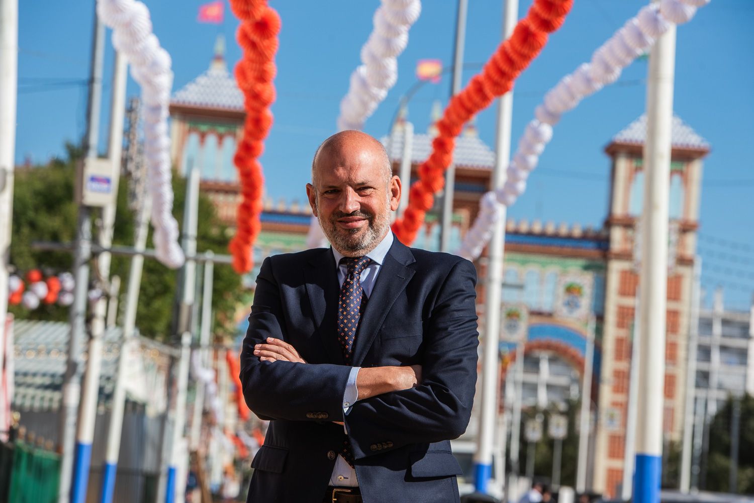 El concejal Manuel Alés, en el Real de la Feria, para la entrevista.