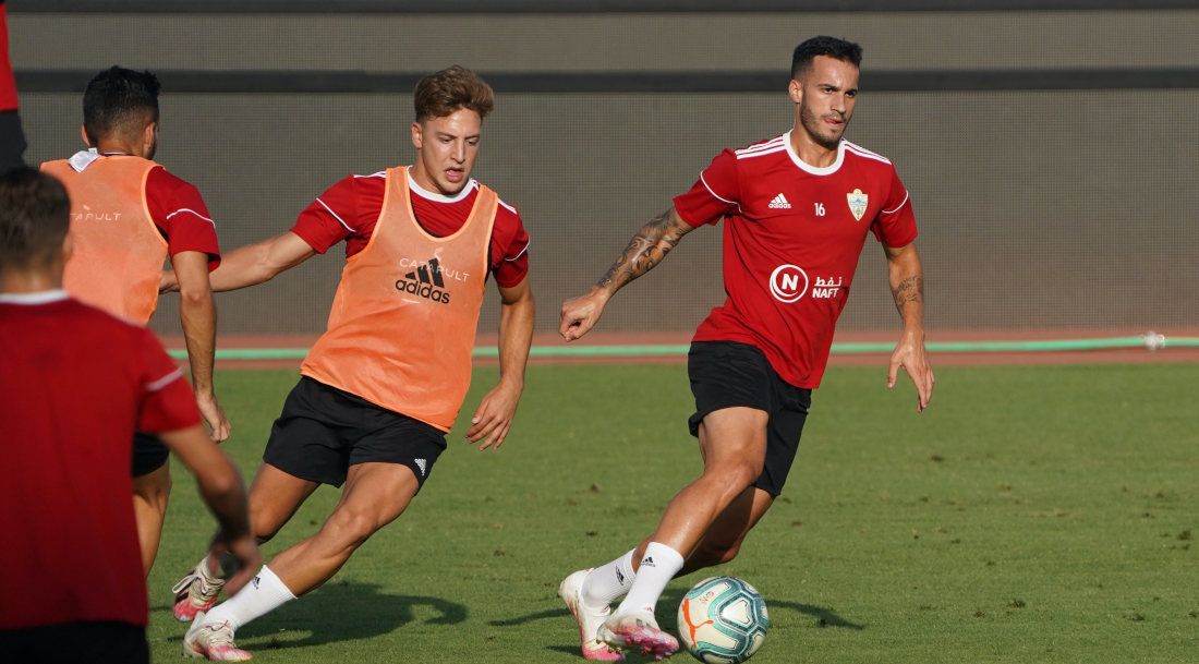 Un entrenamiento de la UD Almería, días atrás. FOTO: UDA
