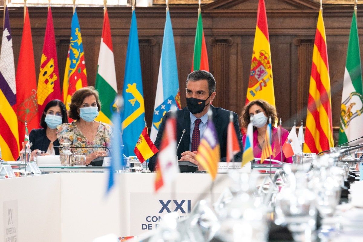 Pedro Sánchez en la conferencia de presidentes. Foto: Gobierno de España
