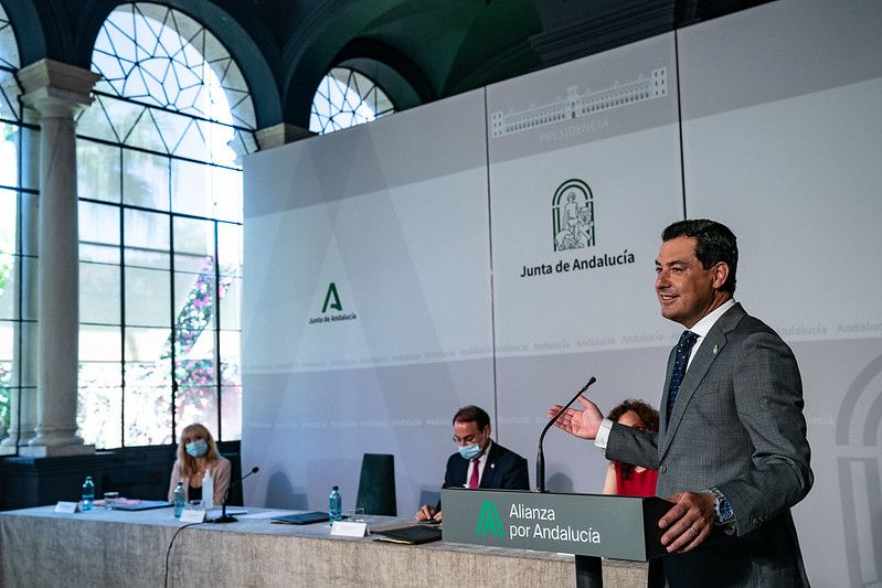 Juan Manuel Moreno Bonilla en un acto de la Junta. Foto: Junta de Andalucía