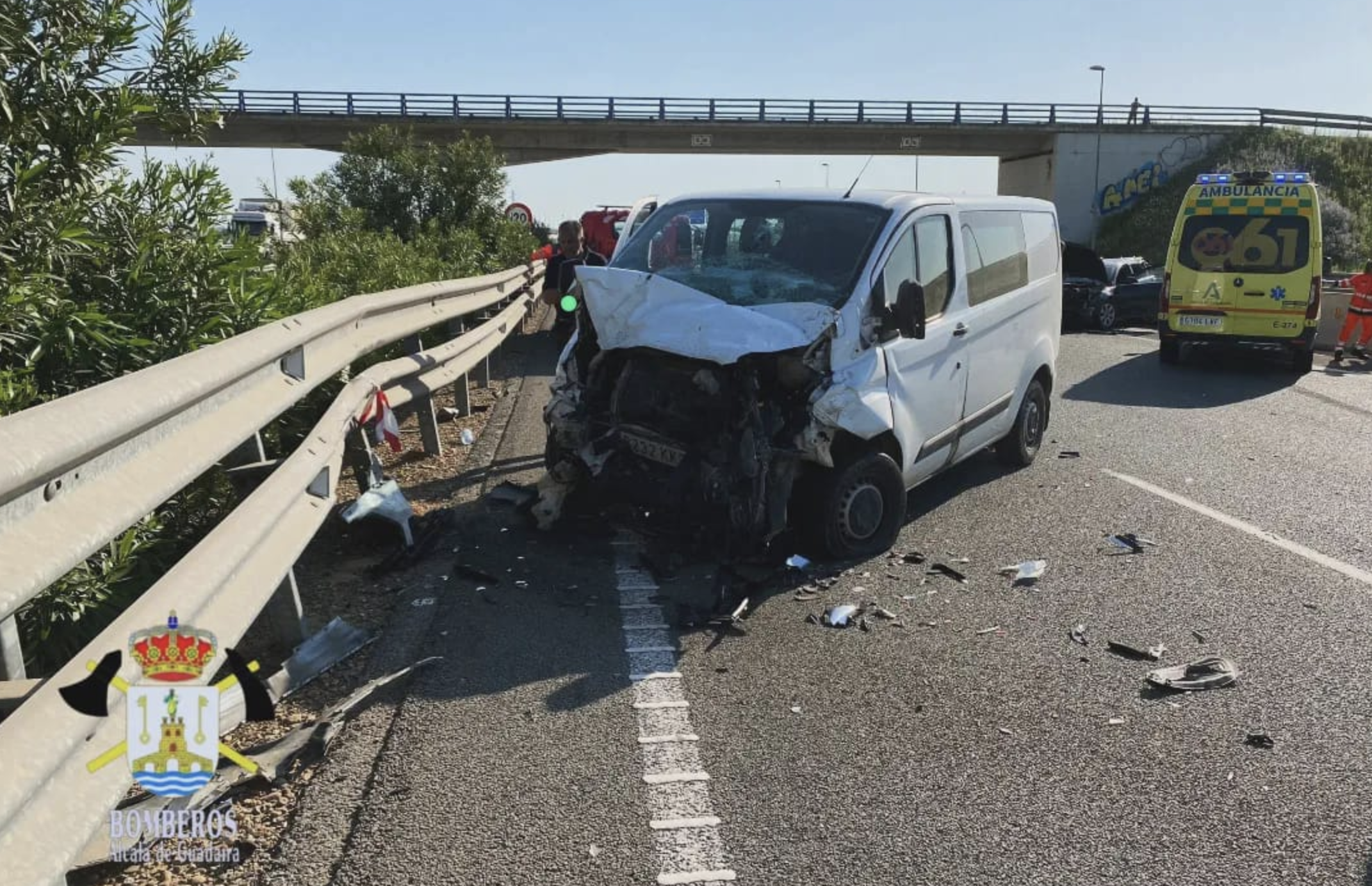 Accidente en el tramo de la autovía de circunvalación SE-40, en Alcalá de Guadaíra.