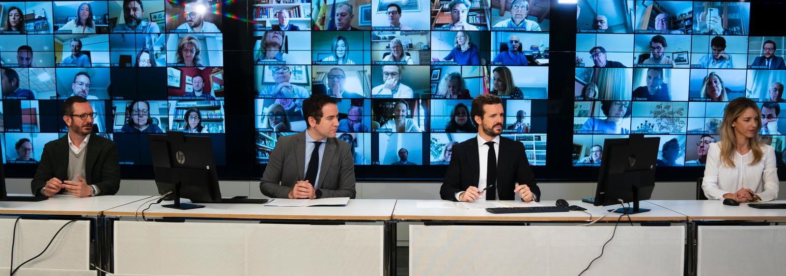 Ejecutiva del PP formada por Maroto, Egea, Casado y Álvarez de Toledo . Foto: PP Ejecutiva del PP formada por Maroto, Egea, Casado y Álvarez de Toledo . Foto: PP