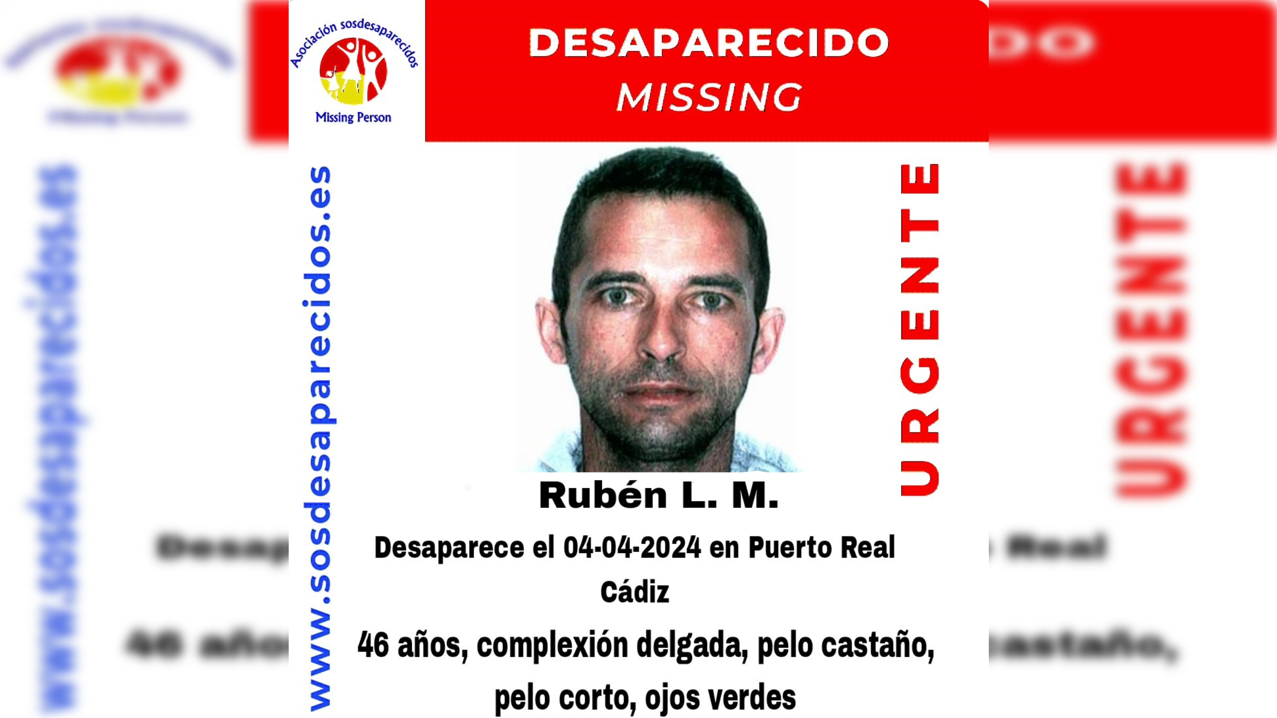 Rubén L. M. desapareció el pasado 4 de abril en Puerto Real.