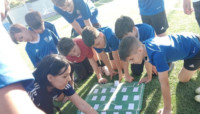 Sesión del Xerez Infantil B con la psicóloga Cristina Valderrama.