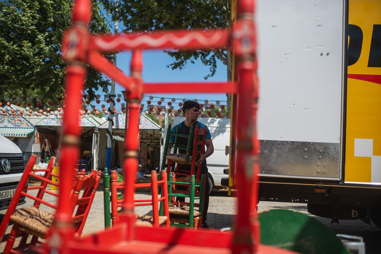El desmontaje de la Feria de Sevilla, en imágenes.
