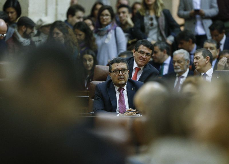 El juez Serrano, en una imagen del Parlamento andaluz.