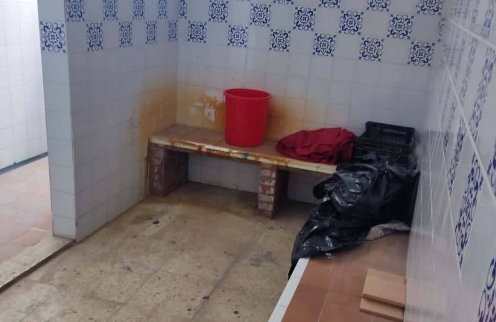 Vestuarios del polideportivo de la Asunción.