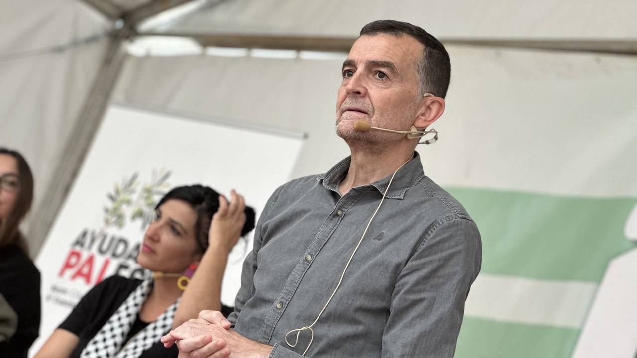 Antonio Maíllo en un acto reciente en el Partido Comunista de Andalucía, en una imagen publicada en redes sociales.