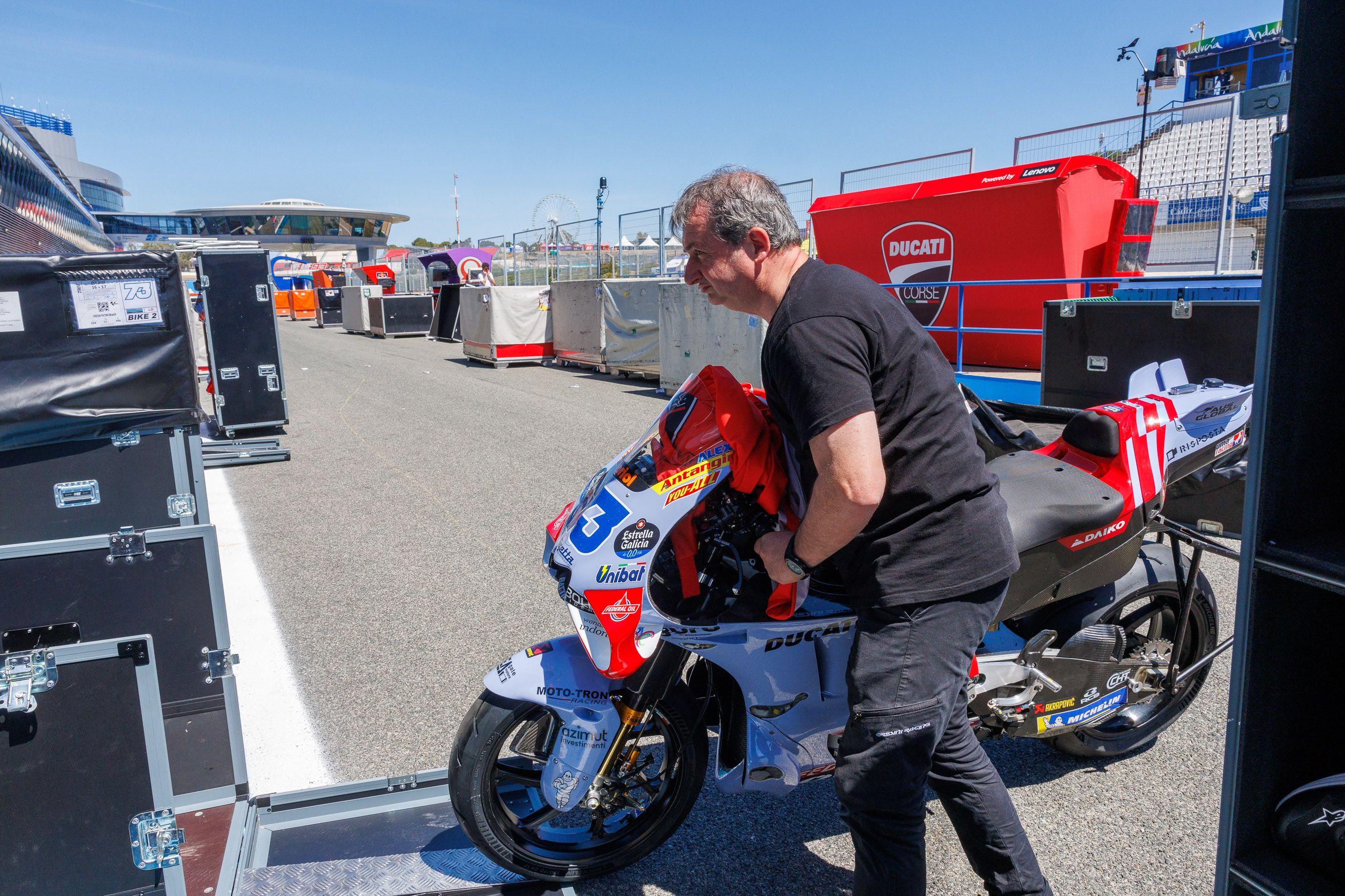 La moto de Marc Márquez, este miércoles en el Circuito de Jerez.