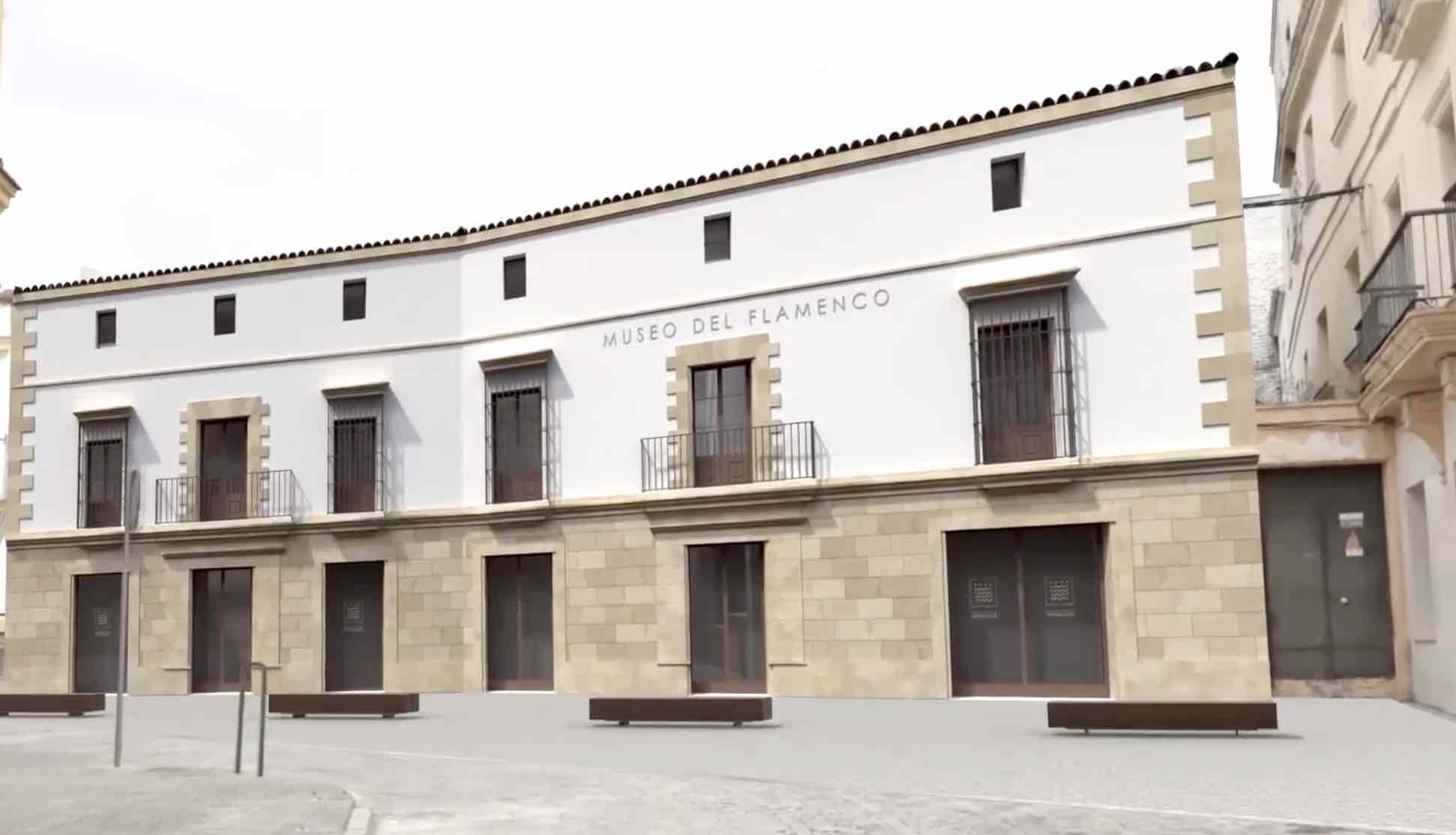 Recreación virtual del Museo del Flamenco de Andalucía, visto de la calle Barranco, en plataforma única.