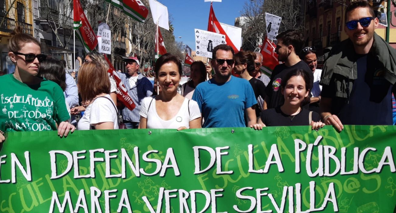 Una movilización en defensa de la educación pública en Andalucía.