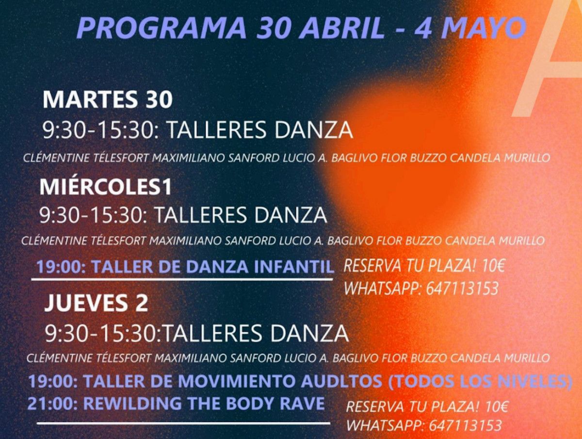 Programación de los talleres.