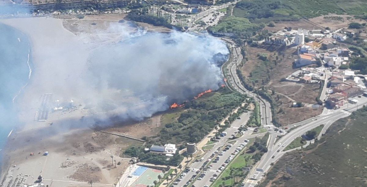Zona afectada por el incendio de Sotogrande.