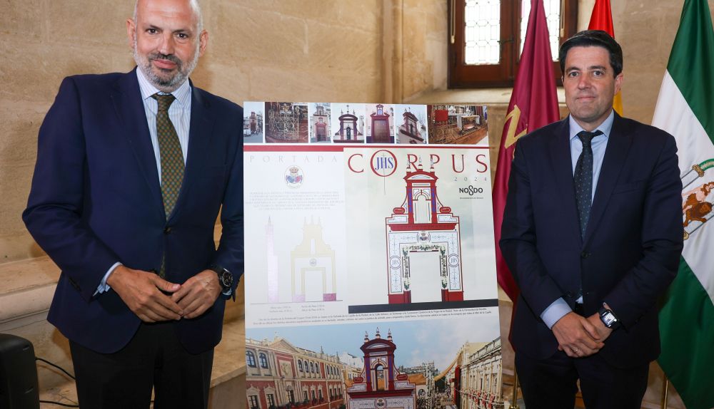 El delegado de Fiestas y el cartelista. 