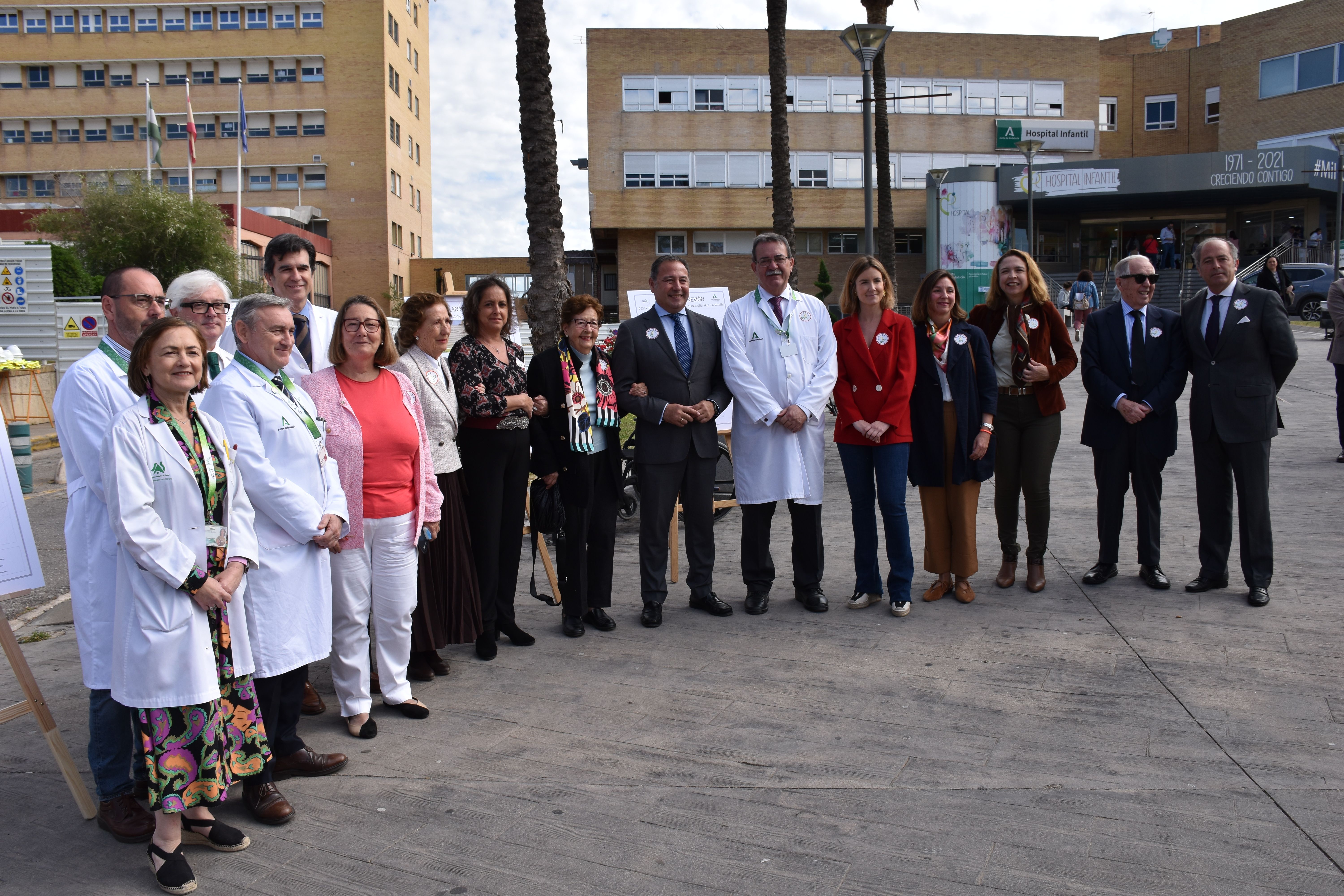 Visita a las obras de la Planta Zero en el Hospital Universitario Virgen del Rocío en Sevilla. 