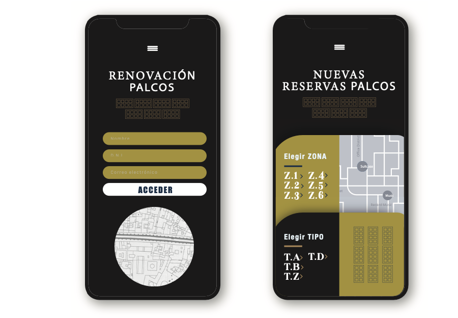 Simulación de la app presentada a los hermanos mayores. 