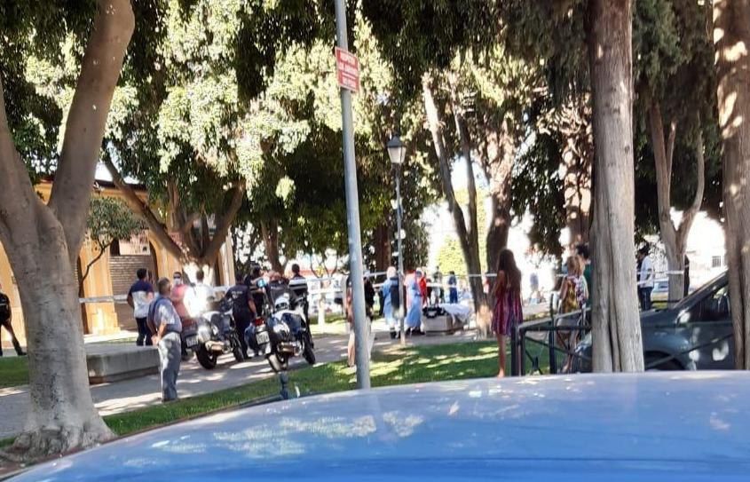 Una imagen tras el luctuoso suceso en el parque de La Asunción, en Jerez.