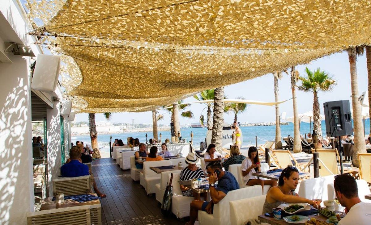 Un club de playa en Marbella.