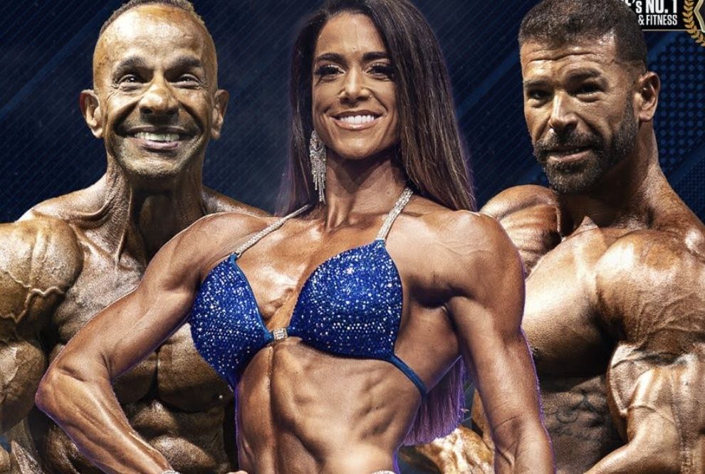 Detalle del cartel de la prueba de culturismo que acoge este fin de semana el monasterio de El Puerto.