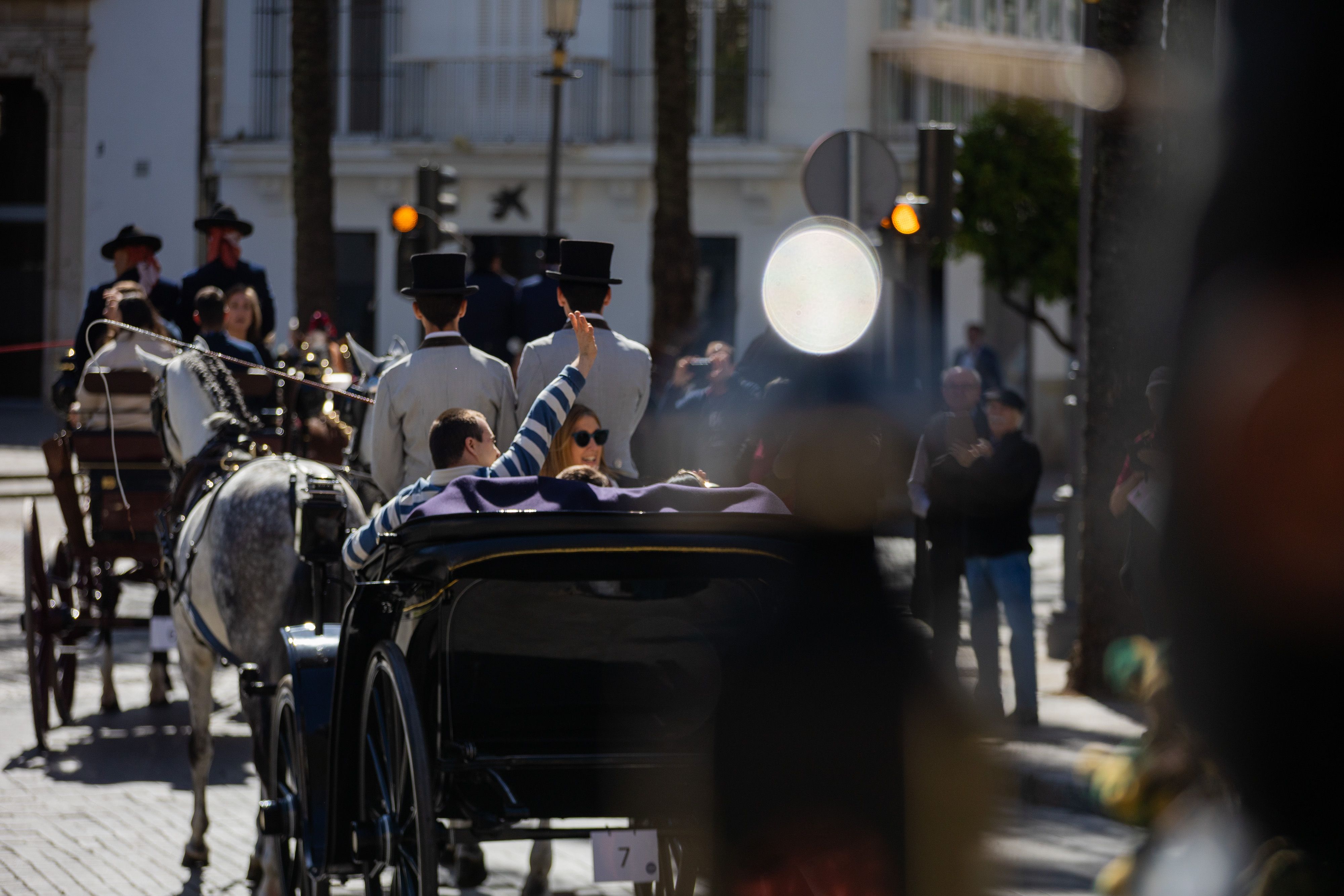 Enganches por el centro de Jerez, en una imagen de archivo.