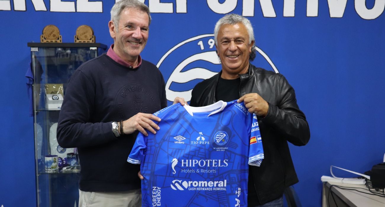 Néstor Gorosito, con el presidente del Xerez Deportivo FC.
