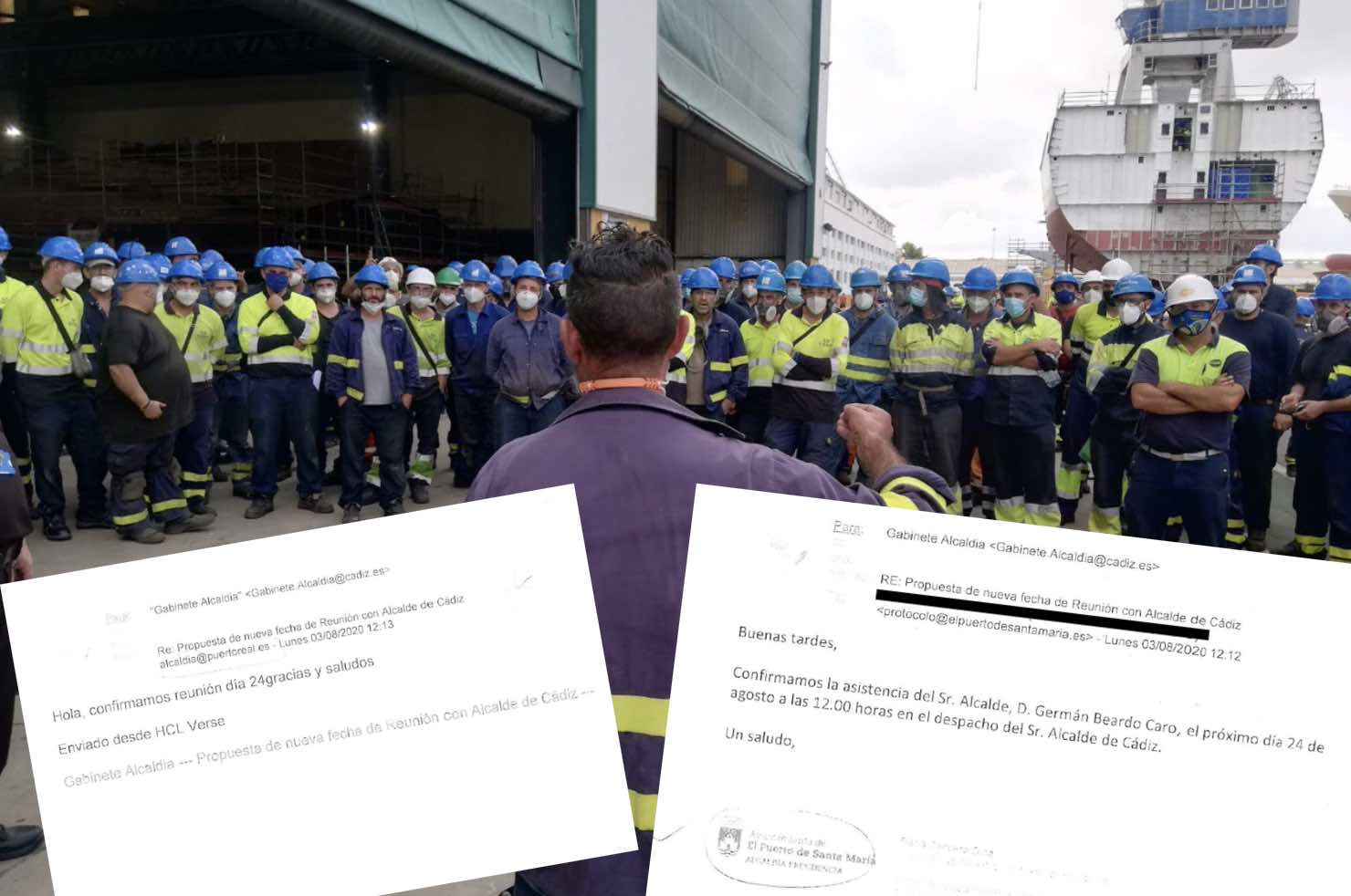 Las dos cartas de confirmación recibidas por el alcalde de Cádiz.