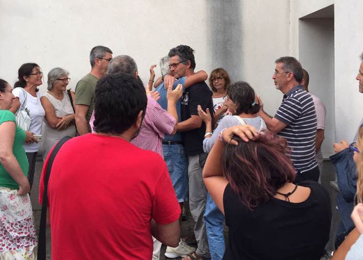 Clavero, a la salida del Juzgado de Ubrique, en agosto de 2017.