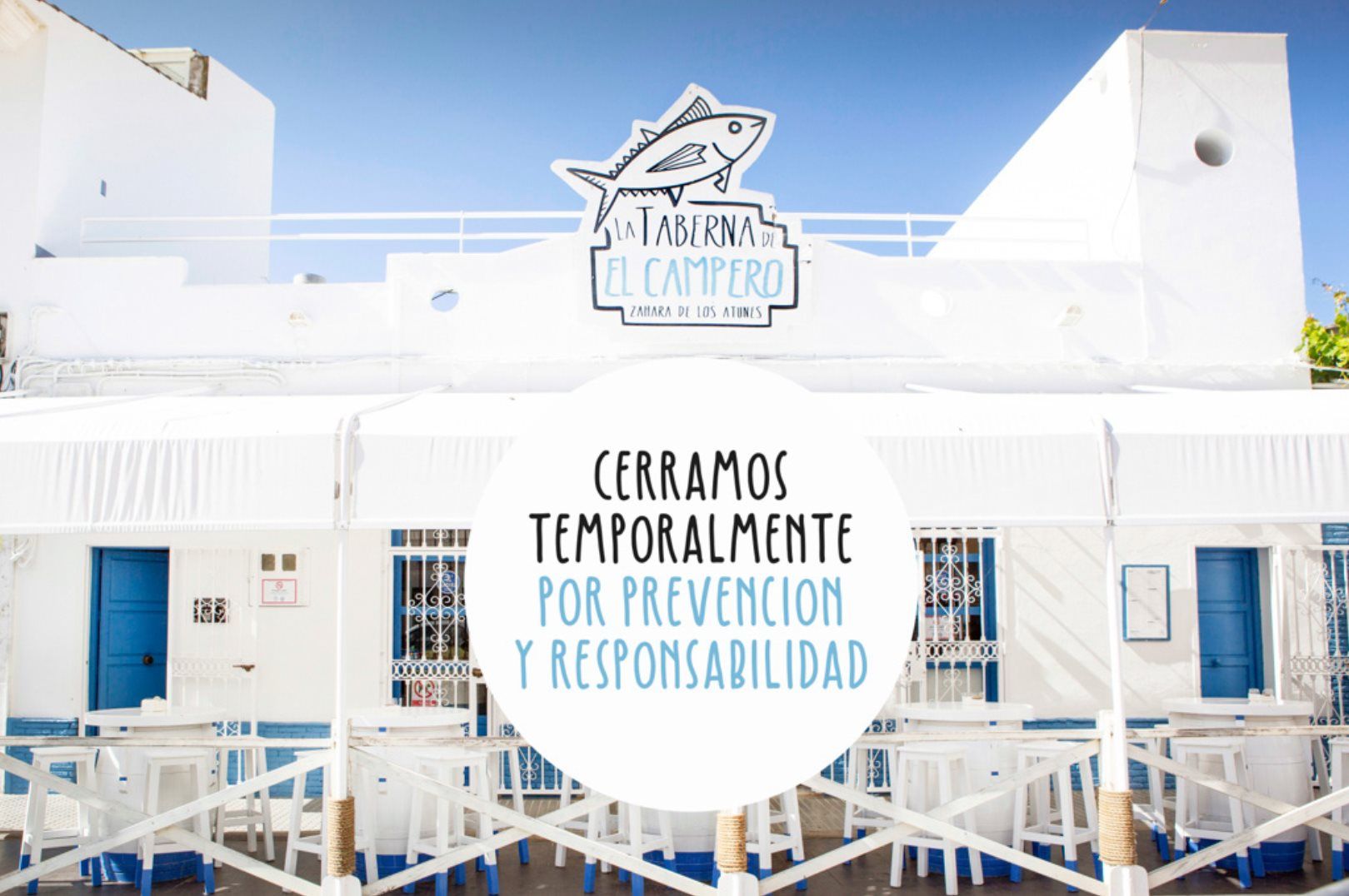 Anuncio de cierre temporal en La Taberna del Campero.