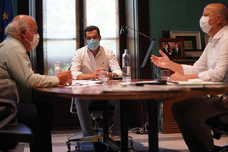 Aguirre, Moreno e Imbroda, reunidos en San Telmo este pasado miércoles. FOTO: JUNTA