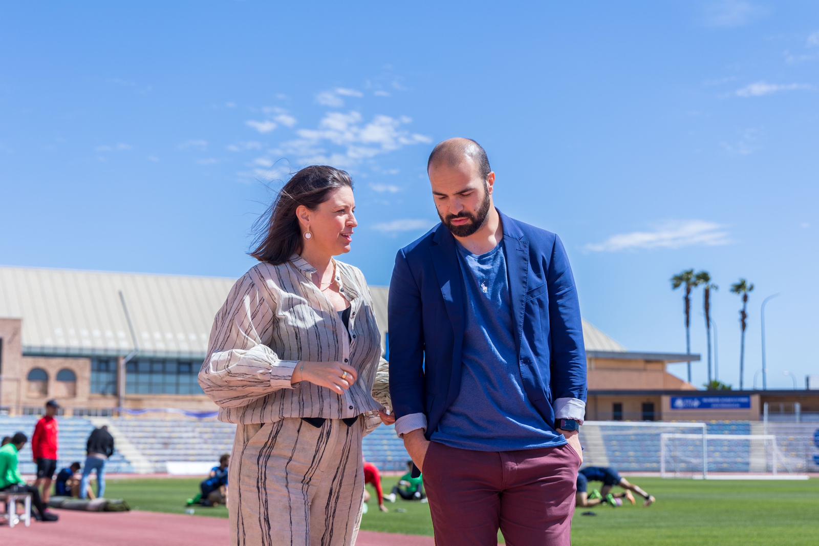 La alcaldesa de San Fernando, Patricia Cavada, con el ex presidente del club, Louis Kizinger.