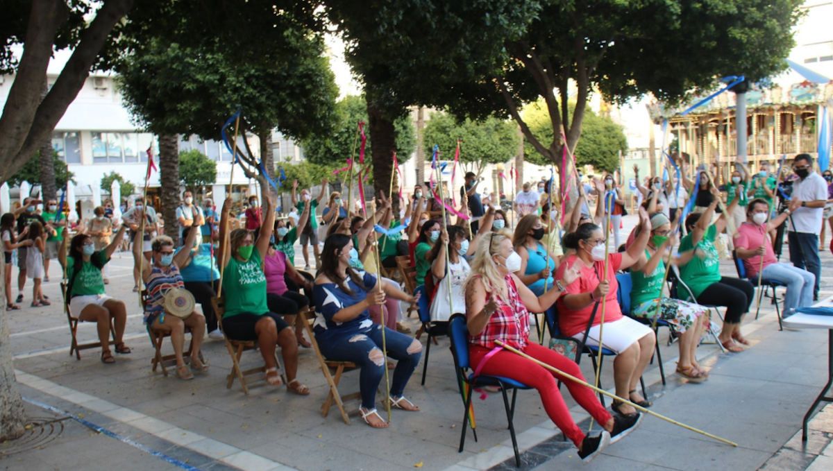 Una protesta de Flampa Jerez en la plaza del Arenal.