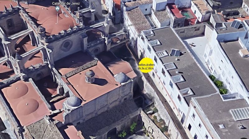 Los baños árabes, en una vista de Google Maps.