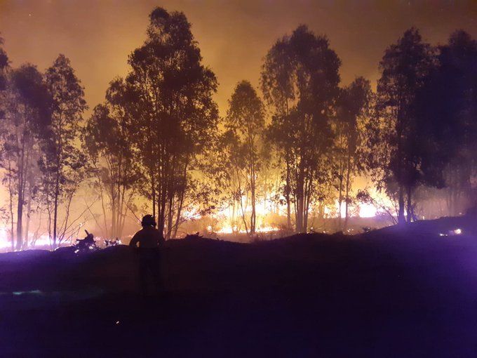 El incendio de Almonaster la Real, en una imagen de estos días.