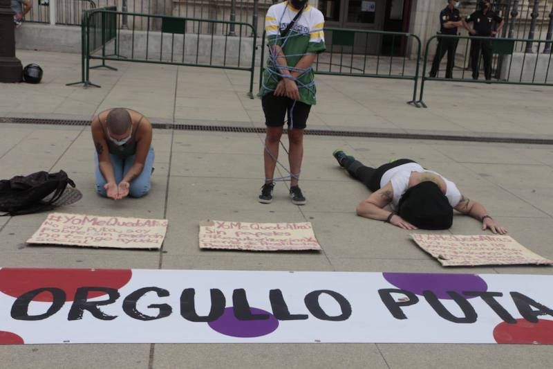 Un momento de la protesta del Colectivo de Prostitutas de Sevilla.