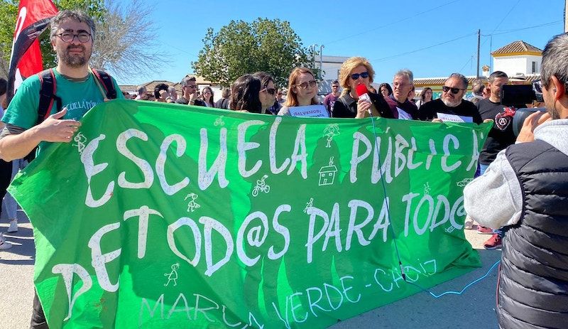 Imagen de archivo de una manifestación de Marea Verde en Cádiz en defensa de la educación pública..