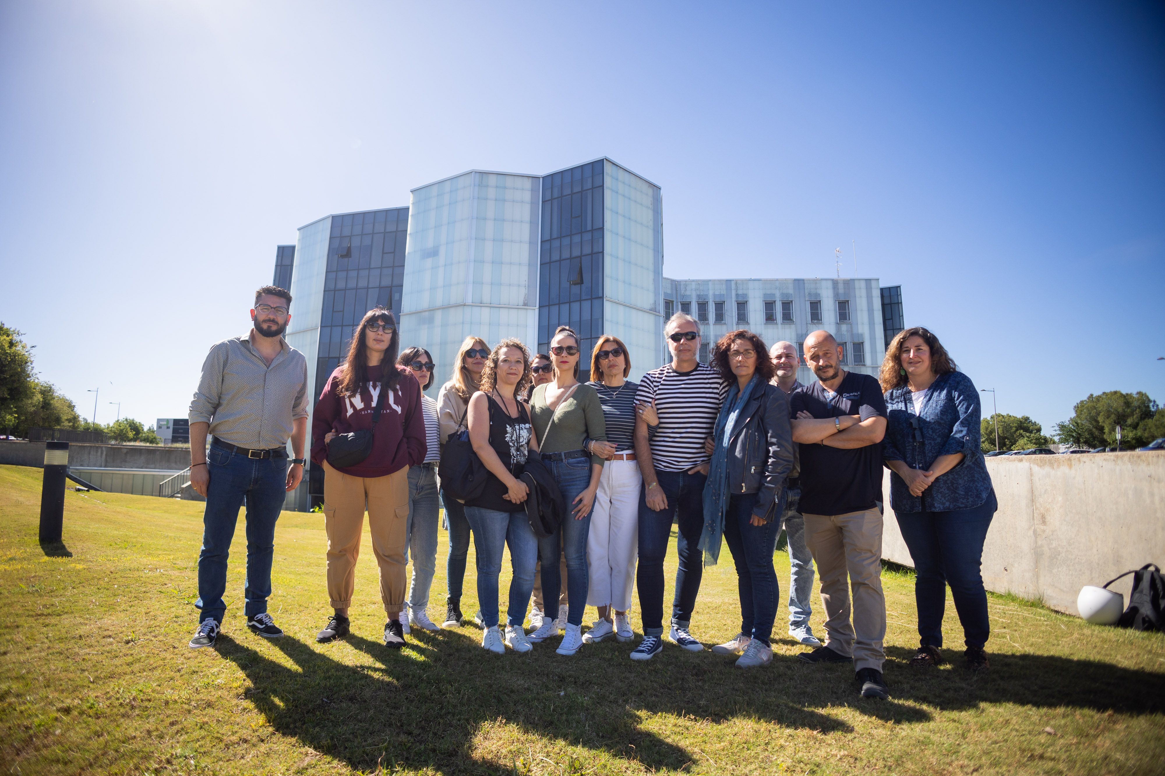 Parte de la plantilla de Sherrytel se ha concentrado este jueves en Jerez. Parte de la plantilla de Sherrytel se ha concentrado este jueves en Jerez.