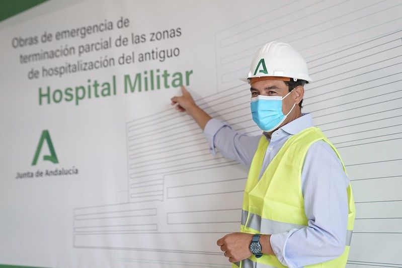 Moreno ha visitado esta semana las obras de emergencia del antiguo Hospital Militar de Sevilla. FOTO: JUNTA