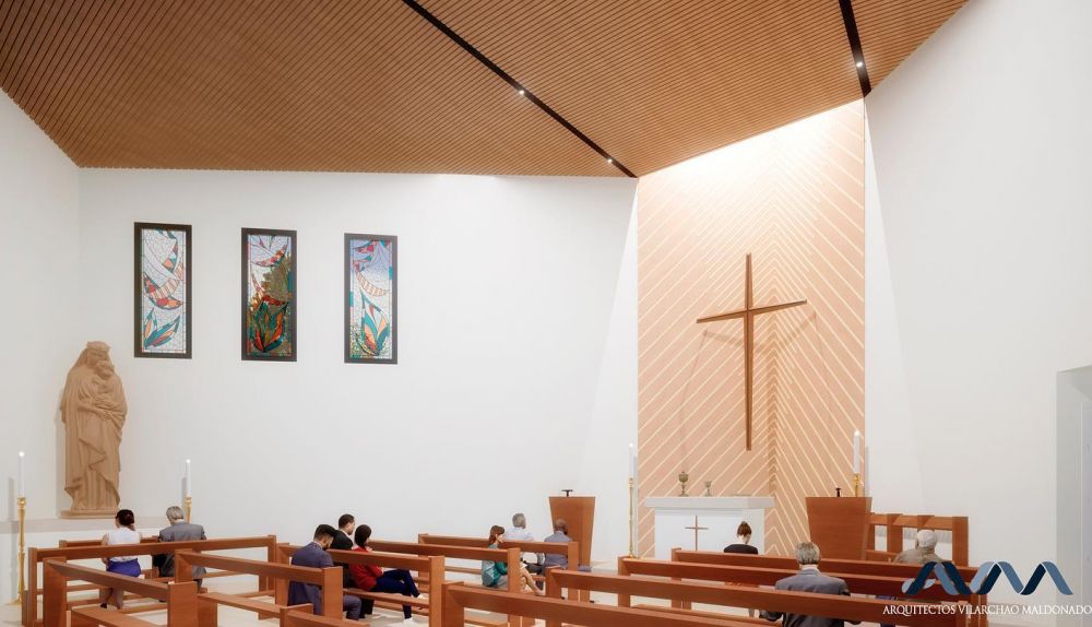 Diseño del interior de la iglesia.