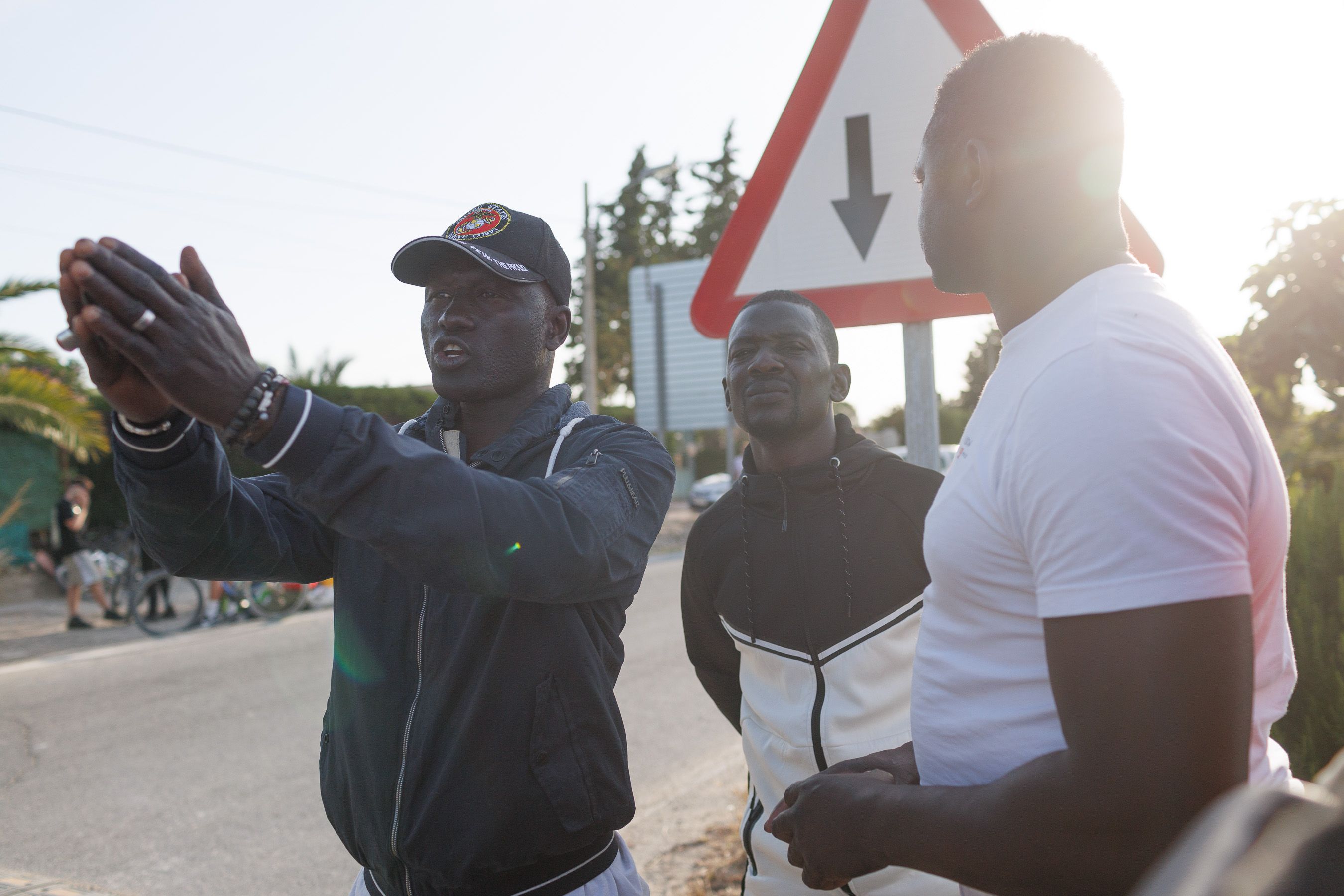 Un grupo de migrantes en Cuartillos, Jerez.